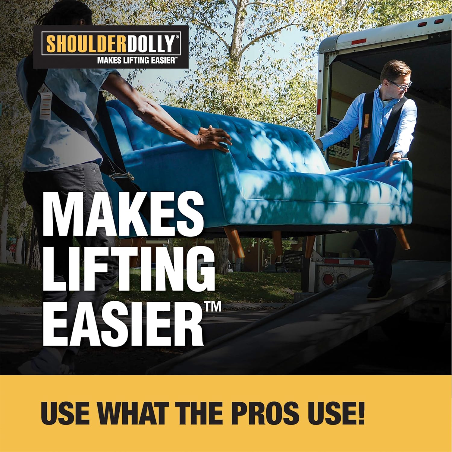Shoulder Dolly Moving Straps - Lifting Strap for 2 Movers - Move, Lift, Carry, And Secure Furniture, Appliances, Heavy, Bulky Objects Safely, Efficiently, More Easily Like The Pros - LD1000 - Image 2