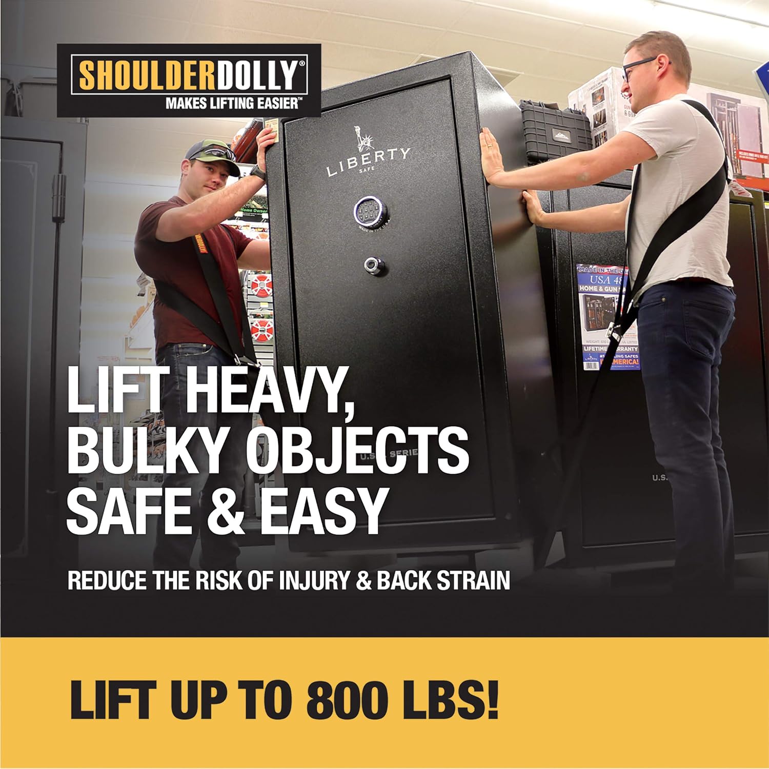 Shoulder Dolly Moving Straps - Lifting Strap for 2 Movers - Move, Lift, Carry, And Secure Furniture, Appliances, Heavy, Bulky Objects Safely, Efficiently, More Easily Like The Pros - LD1000 - Image 4