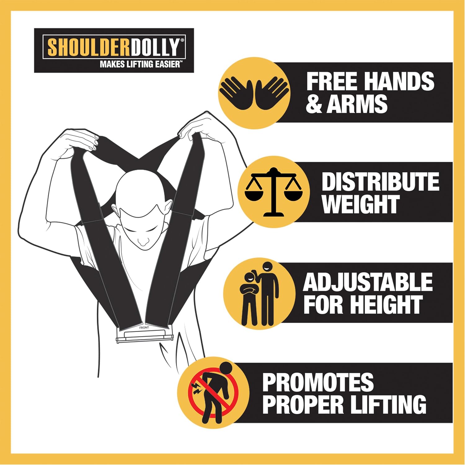 Shoulder Dolly Moving Straps - Lifting Strap for 2 Movers - Move, Lift, Carry, And Secure Furniture, Appliances, Heavy, Bulky Objects Safely, Efficiently, More Easily Like The Pros - LD1000 - Image 7