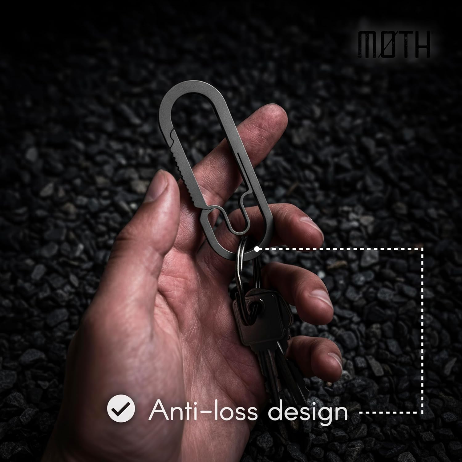 MØTH | Baxter Titanium Carabiner Keychain – Ultralight for Everyday Carry, Hiking & Backpacking – Multi-Purpose, Durable Survival Gear & Camping Essentials - Image 3