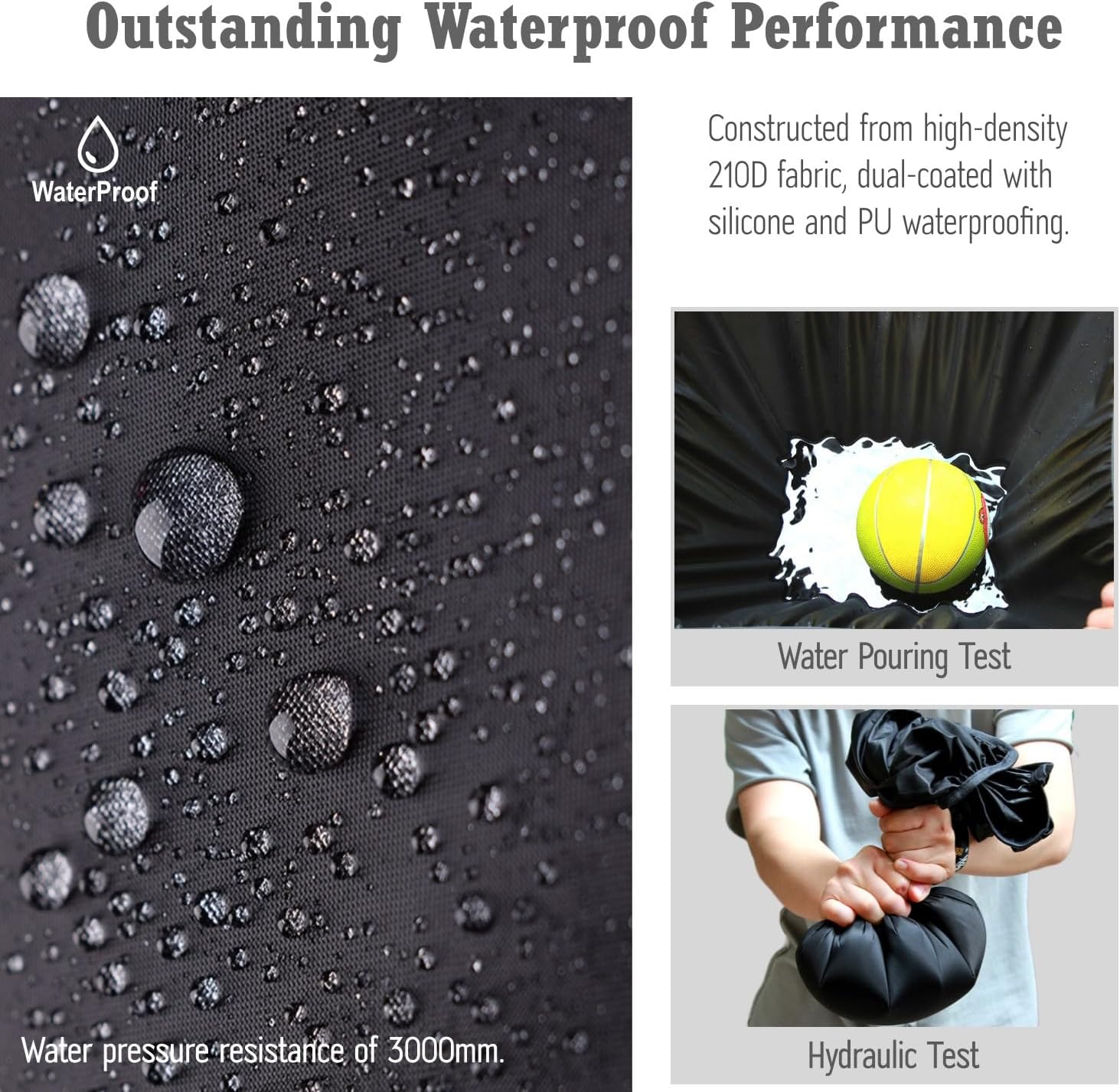 Waterproof Backpack Rain Cover (15-90L), Heavy-Duty Nylon Pack Cover with Upgraded Double Adjustable Closure System and a Carry Pouch for Hiking, Cycling. Durable and Lightweight. - Image 3