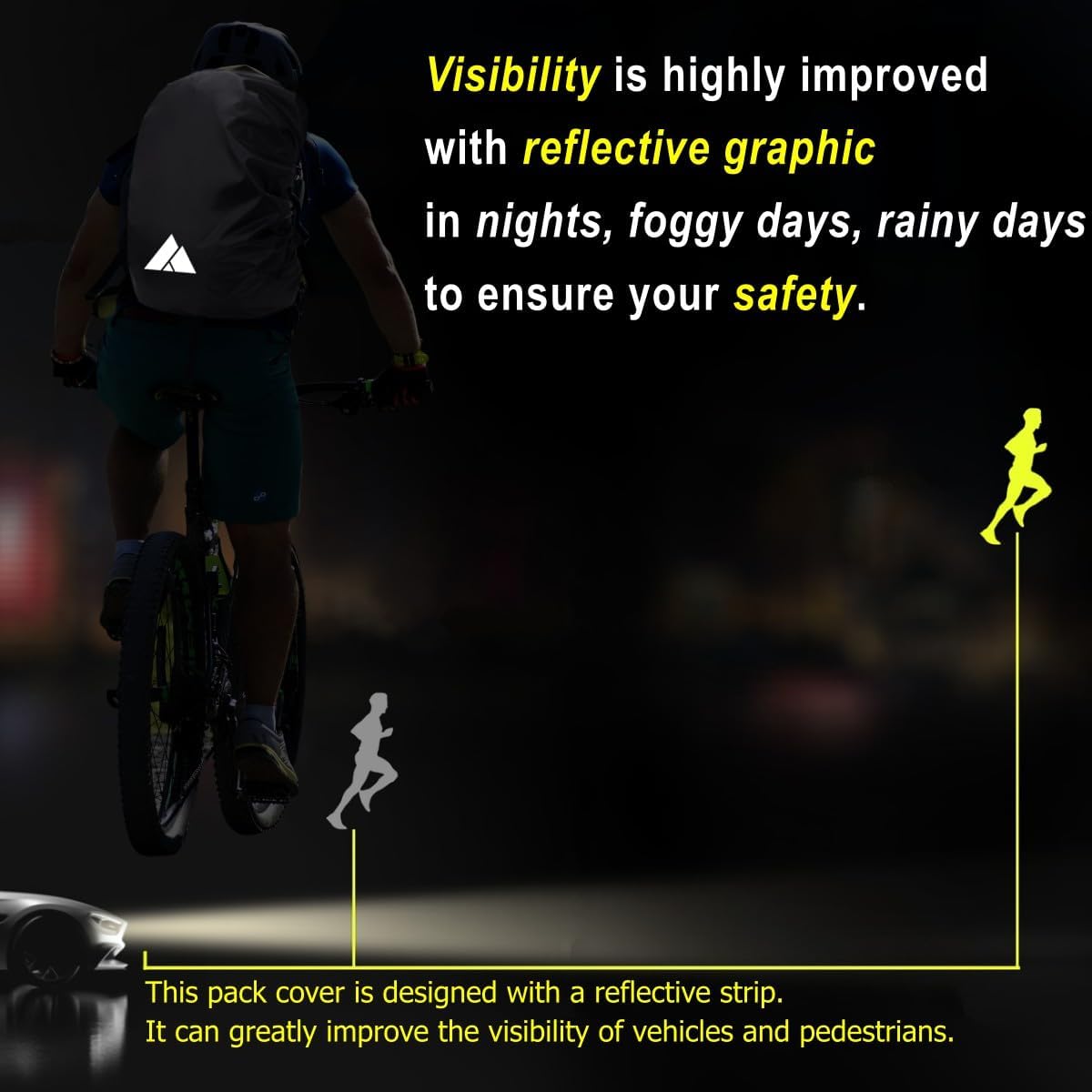 Waterproof Backpack Rain Cover (15-90L), Heavy-Duty Nylon Pack Cover with Upgraded Double Adjustable Closure System and a Carry Pouch for Hiking, Cycling. Durable and Lightweight. - Image 7